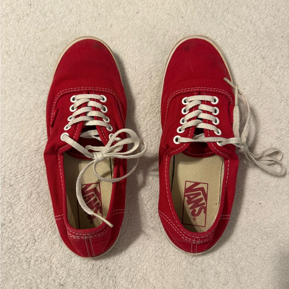 Vans Red Low-Pro Sneakers (Size 6W)